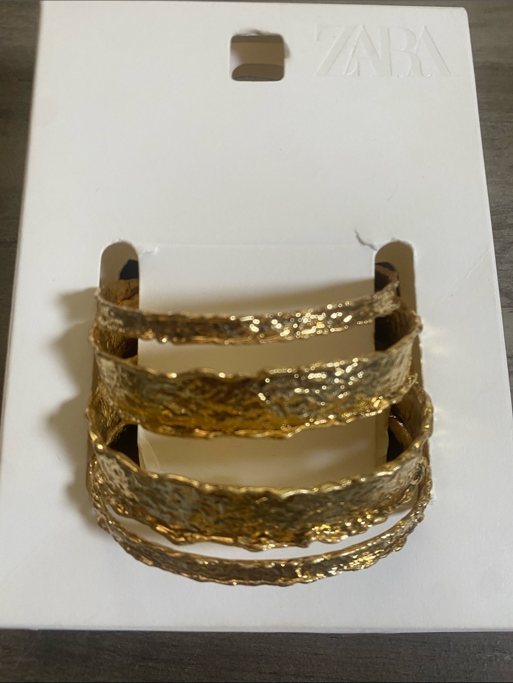 NWT Zara Pack Gold Tone Textured Bracelets